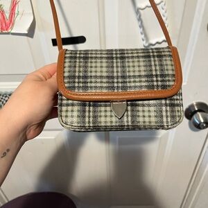 Plaid Tan and Black Women's Bag
